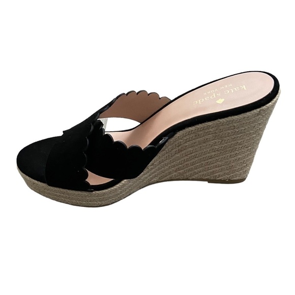 New Kate Spade Tegan Wedge Mule Slide Sandal Espadrilles Black size 9.5 - Picture 4 of 8